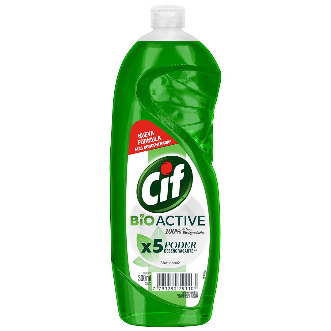 Cif Active Gel Detergente Lavavajilla Concentrado Limón Verde