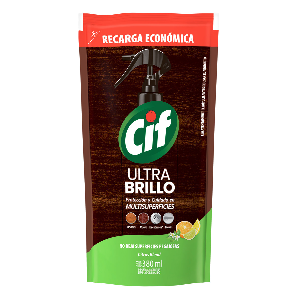 Cif Ultrabrillo Multisuperficies Citricas Recarga packshot 