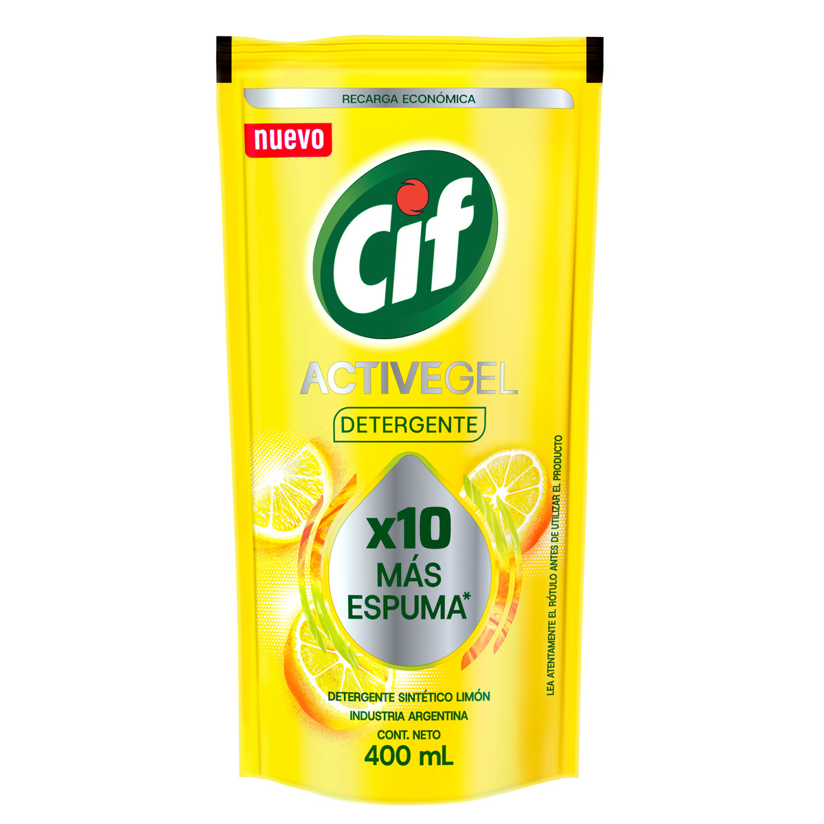Detergente CIF Active Gel Limón Recarga Económica Packshot